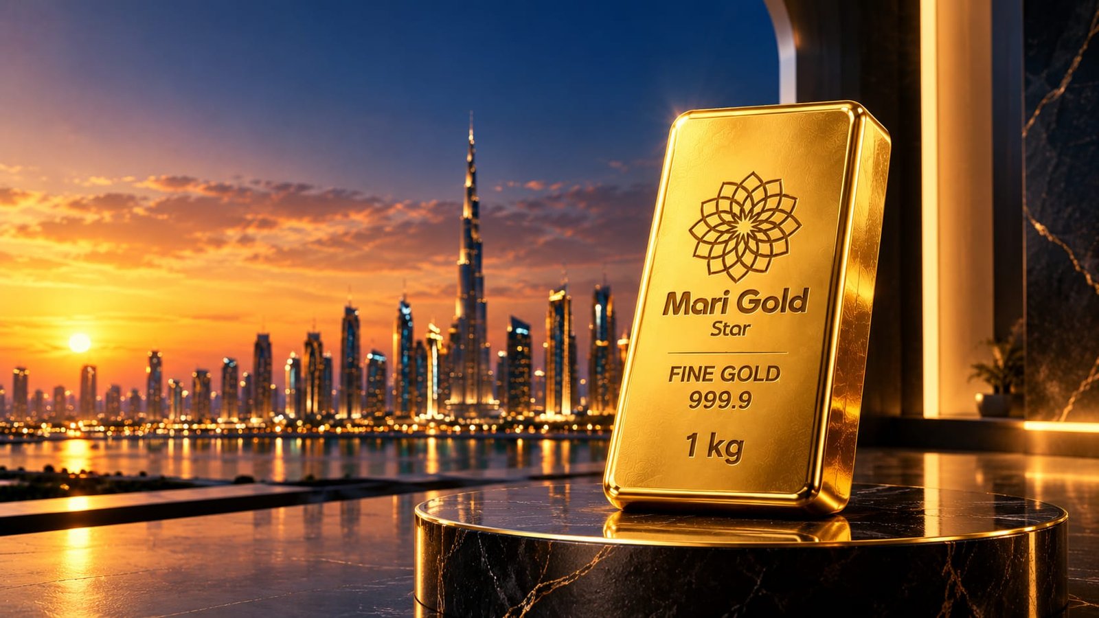 Fine Gold Ingot on Luxury Pedestal